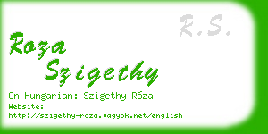 roza szigethy business card
